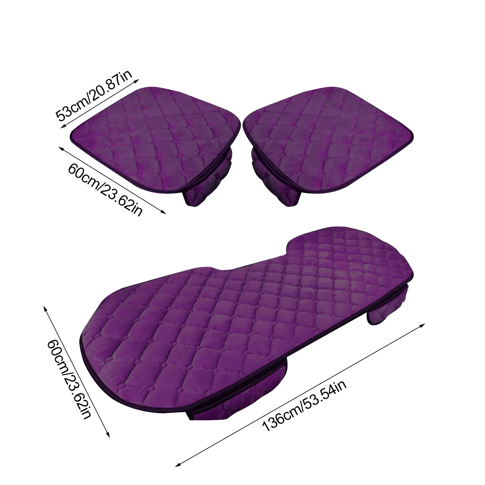 

3-piece Car Winter Cushion Plush Cushion Non-slip Down And Warm Seat Protection Cushion Car Supplies Car Accessories
