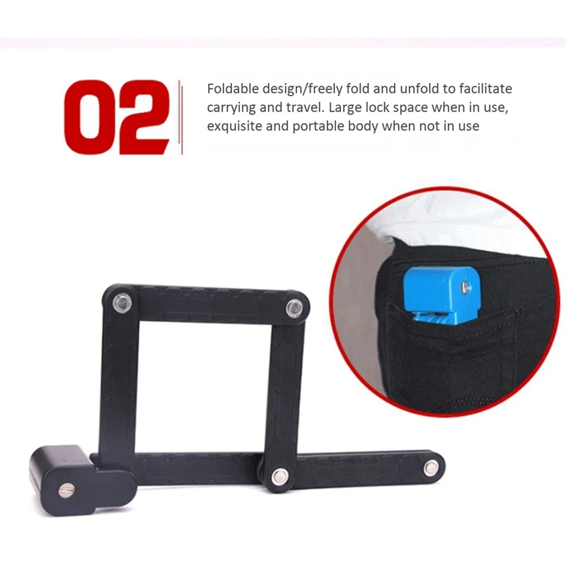 

Folding Bike Lock,Anti-Theft Bicycle Security Chain Lock with 6 High Security Hardened Metal Joints Anti-Theft Foldable