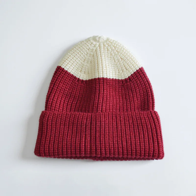 Зимние шапки и для детей вязаные теплые шапки-бини в стиле пэчворк милые