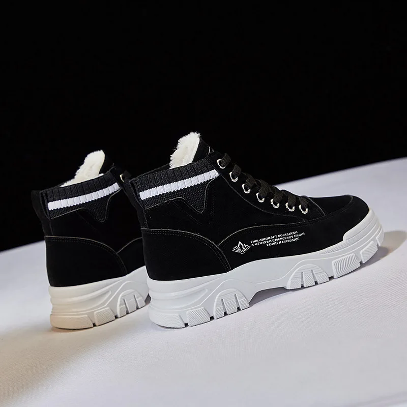 

boots women 2020 winter new Korean female students Plush thick soled cotton shoes wool mouth comfortable short boots