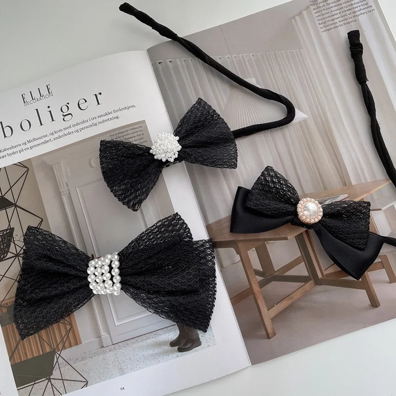 

Elegant Fashion Bow Pearl Hairpin Bun Maker Twist Headband Lazy Hair Accessories Women Hairstyle Hair Stick Banquet For Party