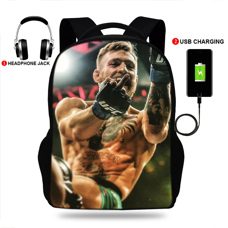 

Multifunction Backpack Conor Mcgregor 3D Print USB Charging School Bags for Teens Boys&Girl Laptop Backpack Travel Bags