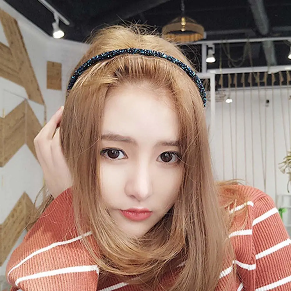 Женский Блестящий ободок с бусинами цветной элегантный для волос аксессуары