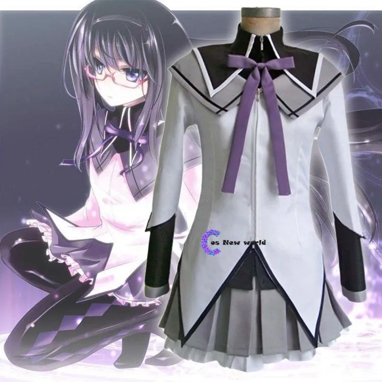 Homura Akemi Косплэй Puella Magi Madoka Magica юбка комплект Harajuku школьное платье Костюм для