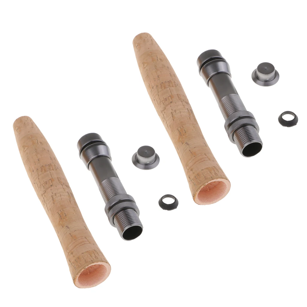 2x Cork Fly Fishing Rod Handle Grip with Reel Seat for Building |