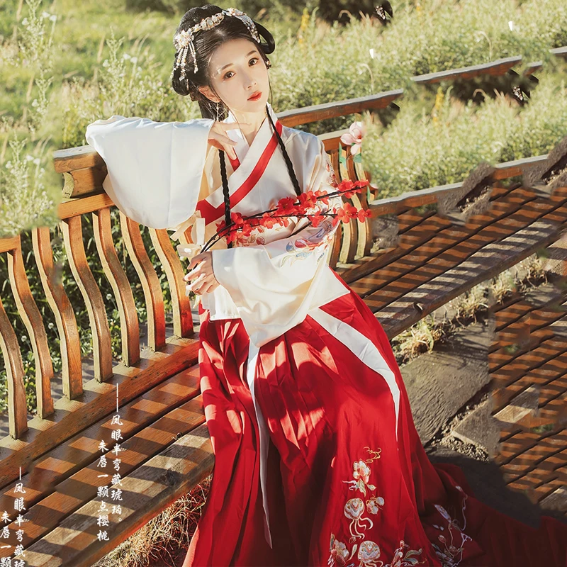 

Woman Hanfu Dress Chinese Folk Dance Costumes Daily Hanfu Oriental Tang Dynasty National Fairy Princess Dress Stage Wear SL3369