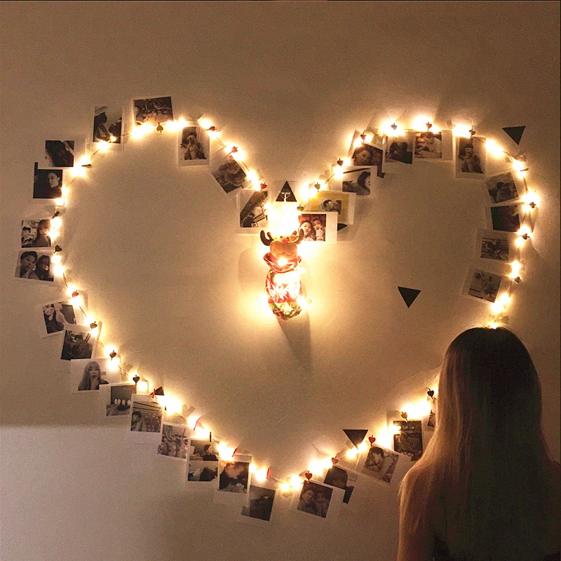 LED Night Light USB Girl's Bedroom Decor Fairy Lights With Photo Clips Garland Christmas Wedding Party Brithday Night Lamp