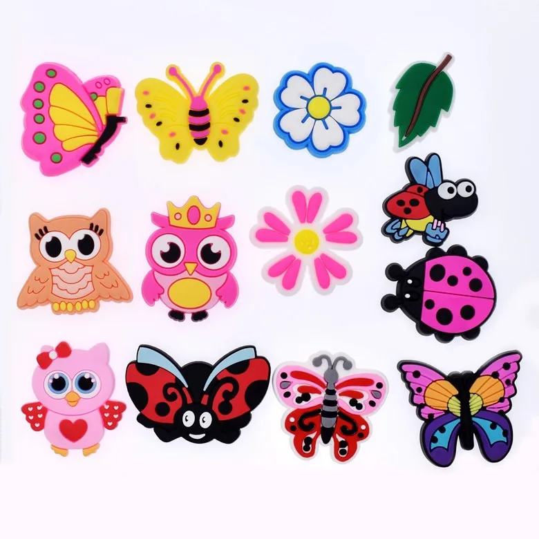 

Children's Charming Shoe Decorations Fashion Cartoon Butterfly Shoe Flower Detachable PVC Soft Rubber Shoe Buckle