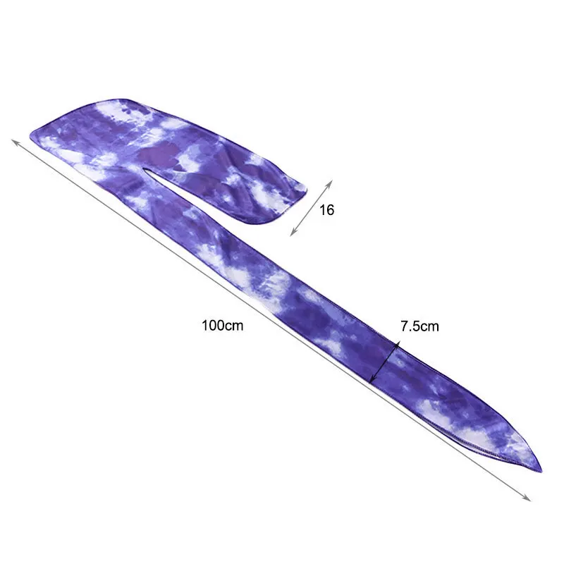 Длинные окрашенные на завязках толстые шелковые банданы Durag с цветочным принтом