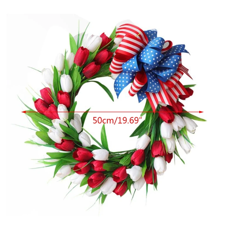 

Artificial Wreath 20Inch Flower Garland Door Front Window Wall Party Wedding Valentines Day Spring Home Decor