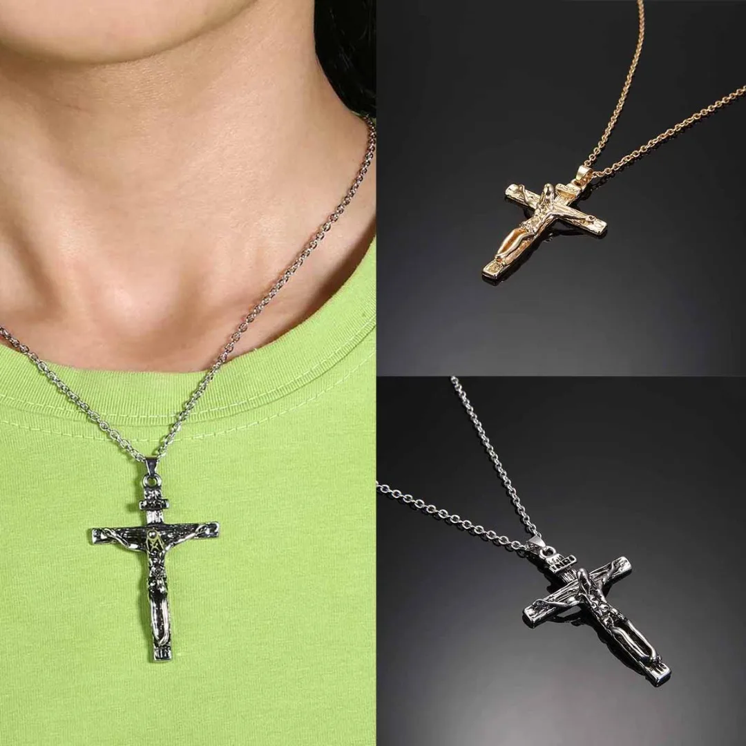 Мужские и женские колье с подвеской в виде креста старинный металлический крест
