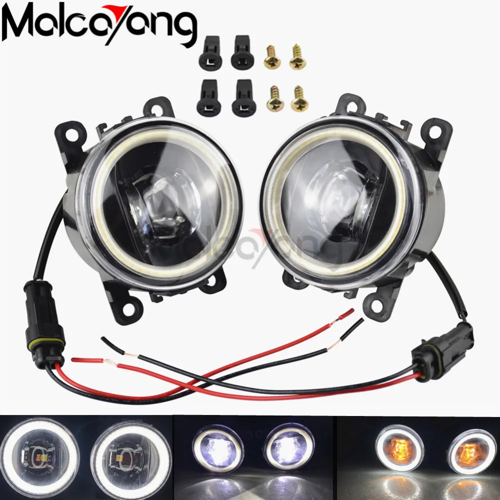 Car Accessories 4000LM LED Bulb Fog Light Angel Eye Daytime Running Lamp DRL 12V For Mitsubishi Pajero 4/IV 2007-2015 Car Accessories 4000LM LED Bulb Fog Light Angel Eye Daytime Running Lamp DRL 12V For Mitsubishi Pajero 4/IV 2007-2015