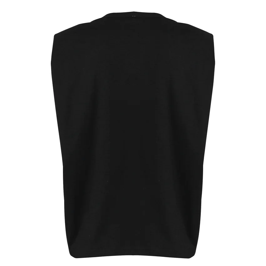Блузка женская без рукавов с круглым вырезом свободного покроя Женская одежда