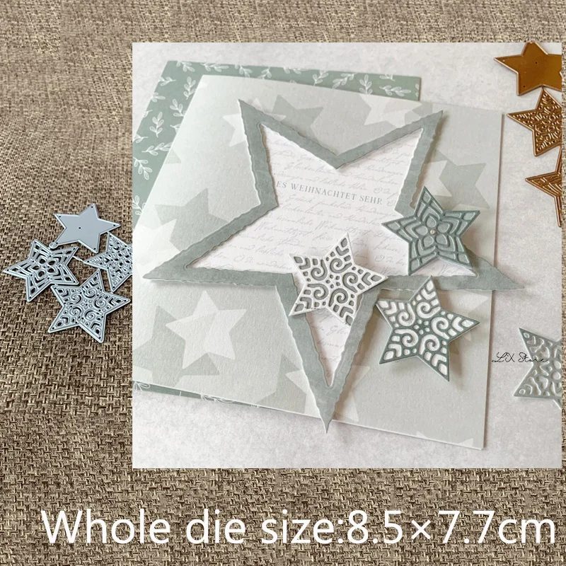 

XLDesign Craft Metal Cutting Dies stencil mold 4pcs lace star decoration scrapbook Album Paper Card Craft Embossing die cuts