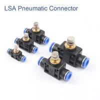 1 pcs lsa air flow speed control valve tube 4 12mm water hose pneumatic push in fitting pneumatic switch valve trachea throttle