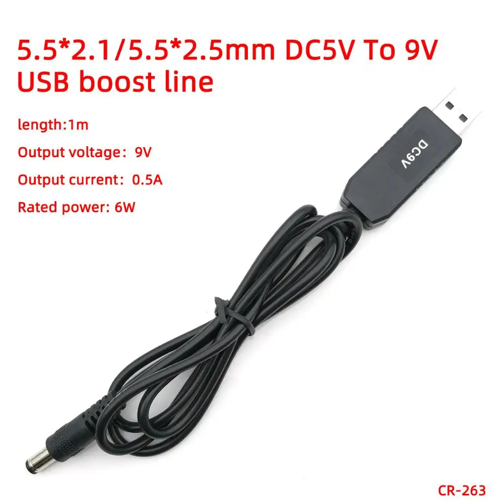 5.5-2.5mm Повышающий мощность USB линия DC 5 В к DC 9 В/12 В Повышающий Модуль USB конвертер Кабель-адаптер 3,5*1,35 мм 4,0*1,7 мм 5,5*2,1 мм разъем - Цвет: 5.5-2.5mm