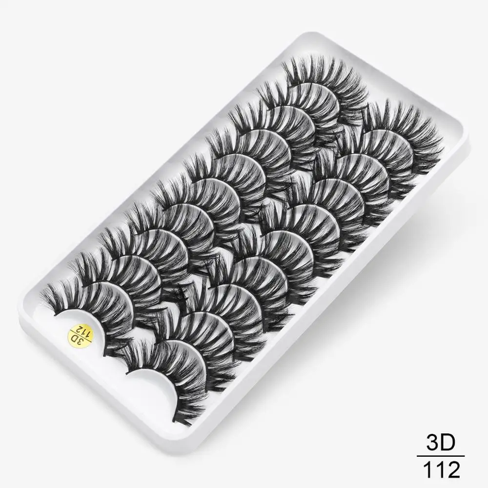 8/10 пар, натуральные длинные 3D ресницы из искусственной норки, толстые, ручная работа, полная полоса, ресницы, объемные, мягкие, норковые ресницы, накладные ресницы - Цвет: 3D-112
