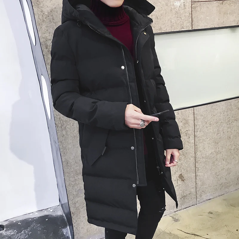 Новая мужская зимняя куртка длинное стильное утепленное пальто с хлопковой