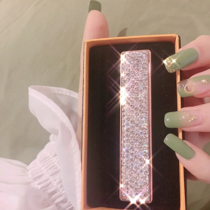 

Shiny Crystal Diamond Ms 20 Cigarette Case Charging Windproof Plasma Lighter Slim Metal Lightweight Cigarette Box Set Lover Gift