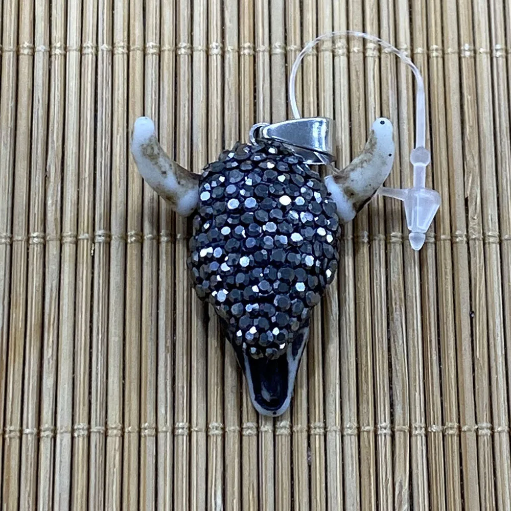 

Natural Stone Pendant Bull Head Shaped Jewelry Resin Charm Crafts Handmade DIY Jewelry Necklace Earrings Accessories Wholesale