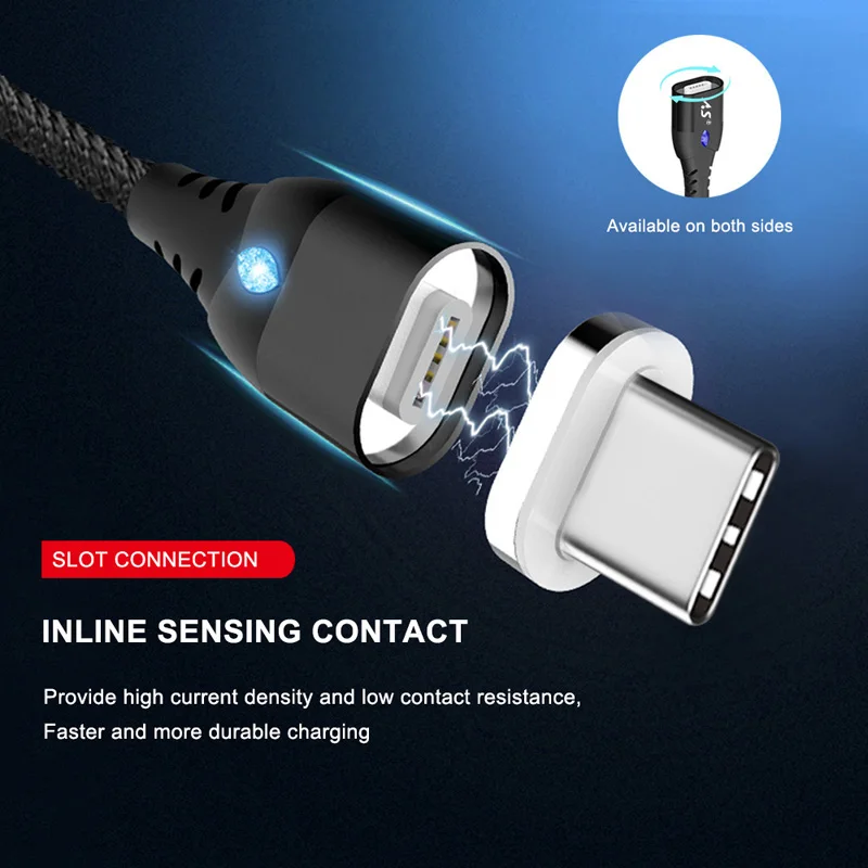 Магнитный кабель 1 м 2 Micro USB Тип C быстрая зарядка Microusb зарядный провод usb c для iPhone 11