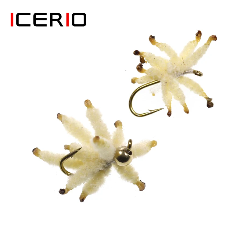 ICERIO 8PCS White Maggots Cluster Worm Bait for Trout Carp Perch Fishing Fly Insect Lures
