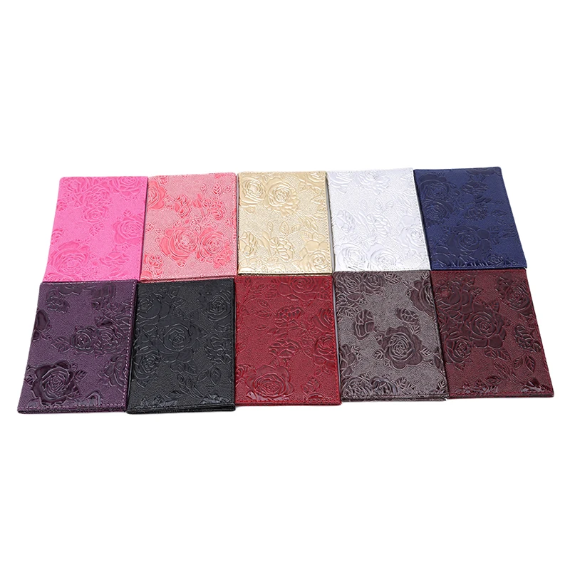 Трехмерная тисненая Роза из искусственной кожи Женская дорожная Обложка для