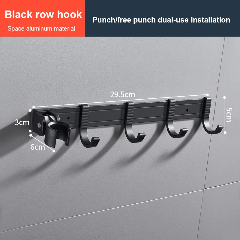 

Adjustable Aluminum Hook No Punching Stable Shower Bracket Base Hand Shower Holder Bathroom Bracket Space Save Space Hook
