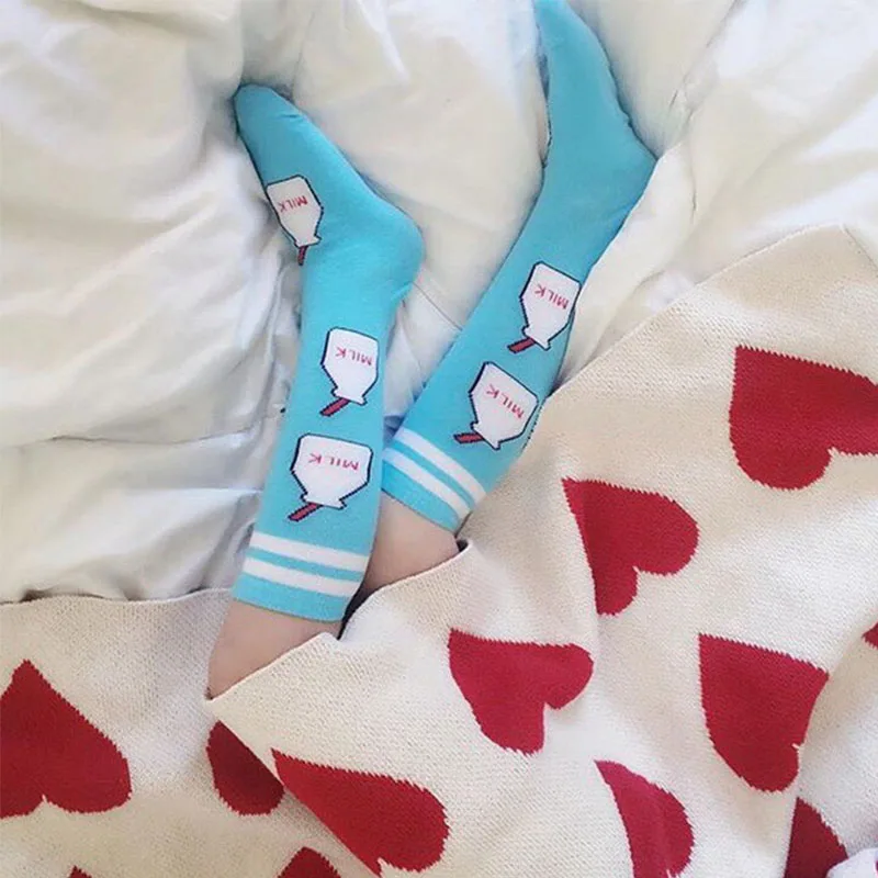 Модные детские носки-трубки с изображением молочного лебедя милые брендовые