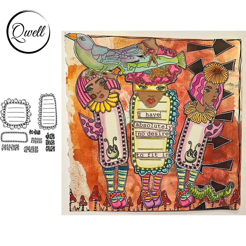 

QWELL 7*8.5 inch Clear Stamps Flowers Note To Do List Line Frame for DIY Scrapbooking Paper Craft Cards Album Making Template