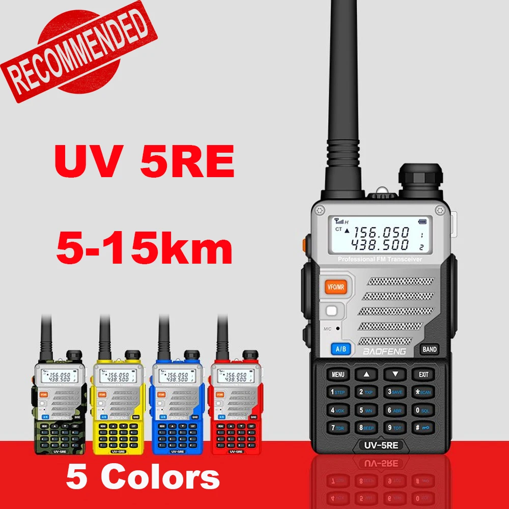 Baofeng UV-5RE Walkie Talkie 10km UHF VHF Portable CB Ham Radio Station 128CH Two Way Radio boafeng UV-5RE Upgrade Baofeng UV 5R