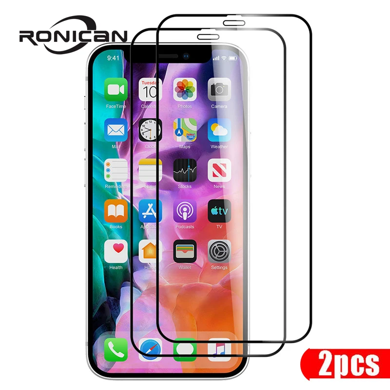 Закаленное стекло для iphone 12 11 Pro X XS Max XR SE 2020 2 шт.|Защитные стёкла и плёнки