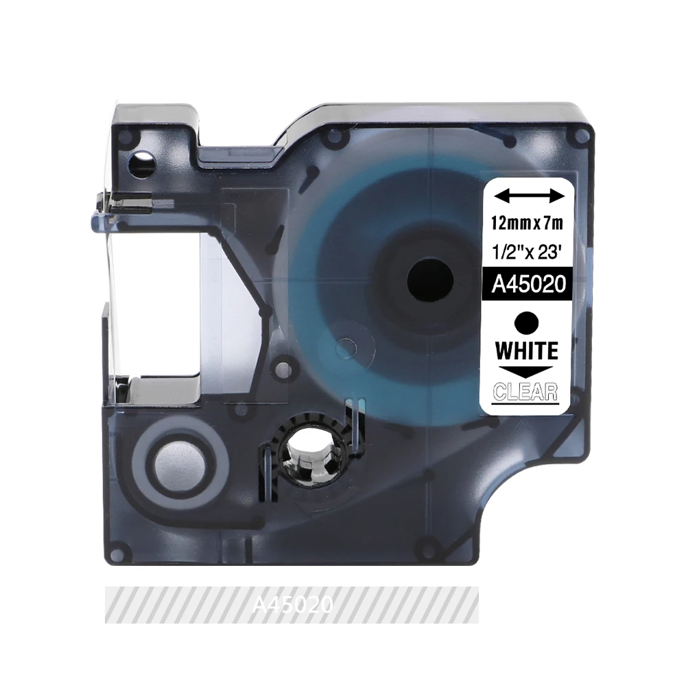 White on Clear Labelife 1 шт Многоцветный 45013 совместимый с Dymo D1 менеджер 12 мм черный на белом фоне ленты с лейблом для этикетка Dymo менеджер 160 280 210 - Цвет: White on Clear