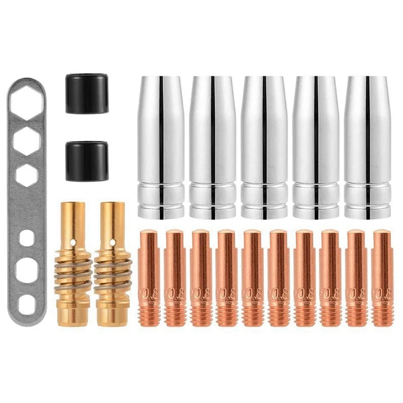 

20Pcs Nozzles Contact Tips Holders Mig Welder Consumable Accessory for 15Ak Mb15 Mig Co2 Welding Torch