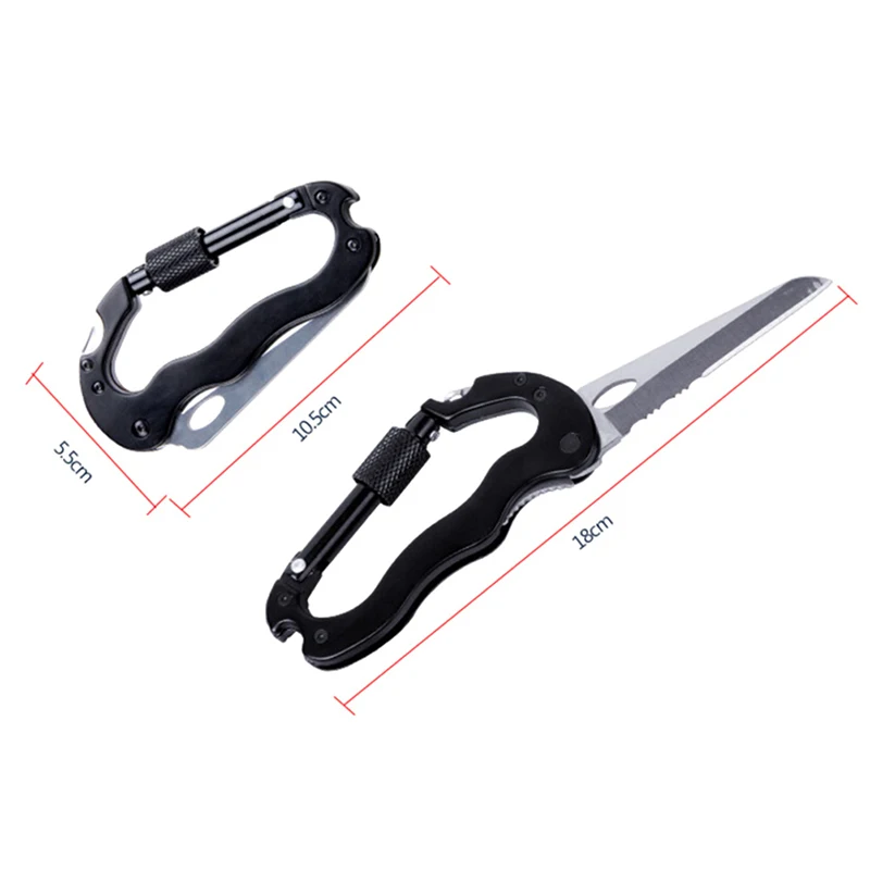 

1PCS 5 In 1 Aluminum Climbing Carabiner Hook Gear Multi Buckle Rock Lock Tool