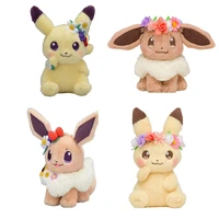18 20cm pokemon plush toys kawaii bikachu eevee stuffed toys pokmon figures dolls room decor cute toys for children girls gifts