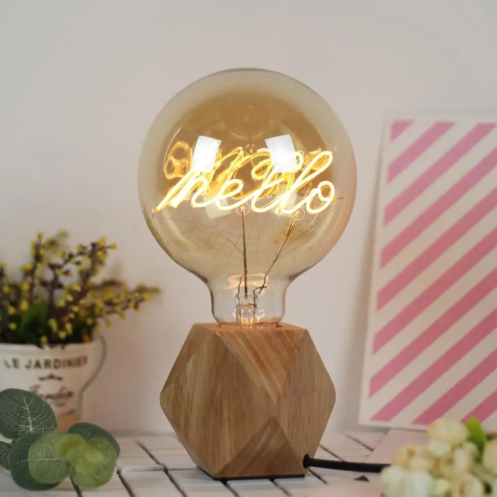 

G125LED Bulb HELLO Soft Spiral Filament Bulb 220V 4W E27 Vintage Lamp for Decoration