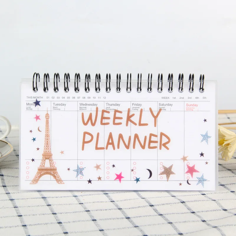Kawaii Notebook Portable 2020 2021 Agenda Diary Journal Weekly Monthly Planner Student Organizer Schedule School Stationary |