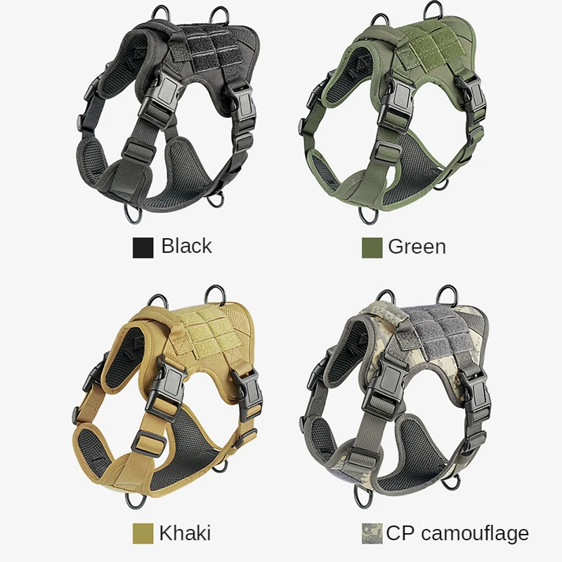Arn&eacute;s t&aacute;ctico para perros, chaleco militar sin tirones para perros medianos y grandes, para entrenamiento, senderismo, Molle, con bolsa de almacenamiento-1