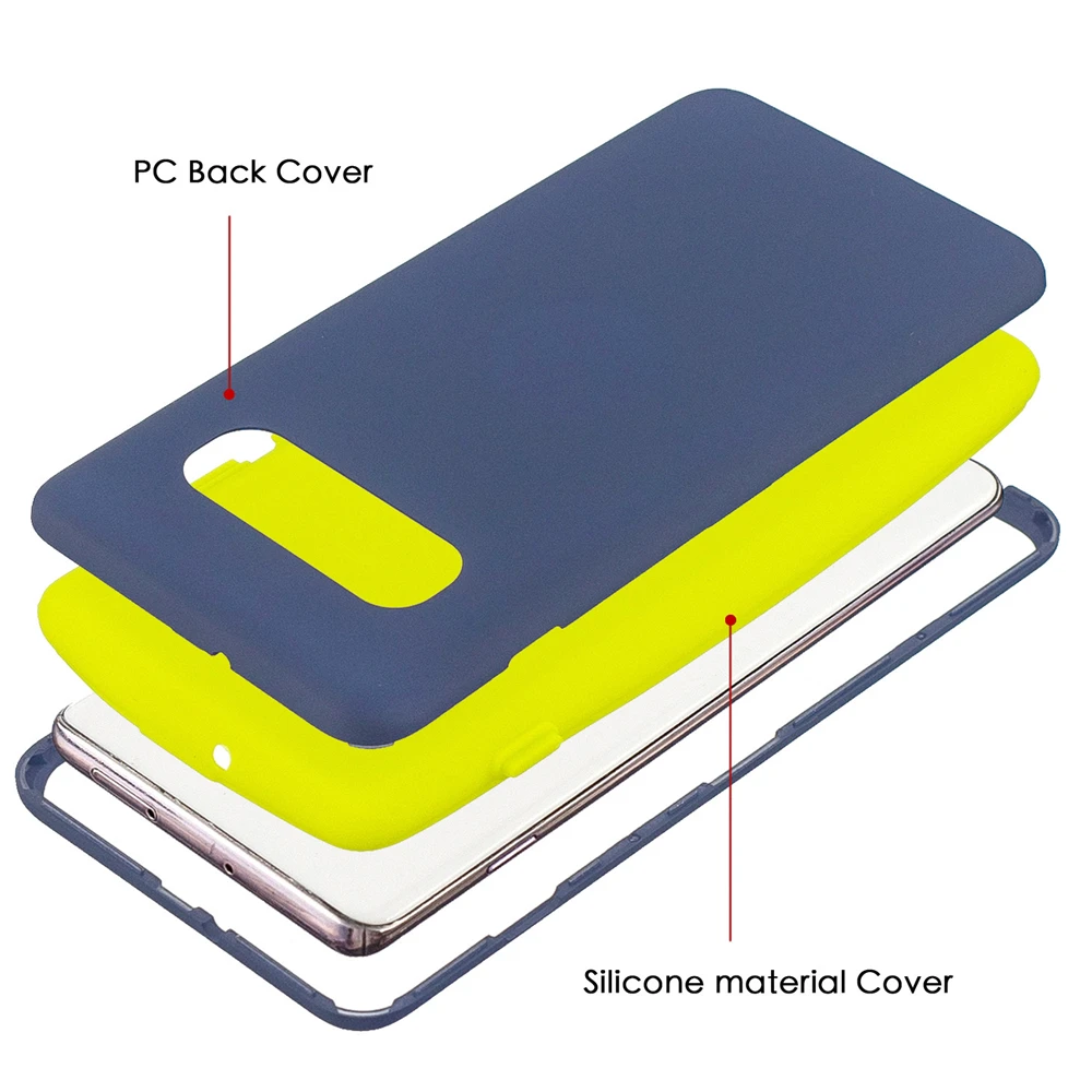 For Samsung Galaxy S10 Case Silicone + PC Slim Fit Dual Layer Phone Back 3 in 1 Anti-Scratch Shockproof Protective Shell |