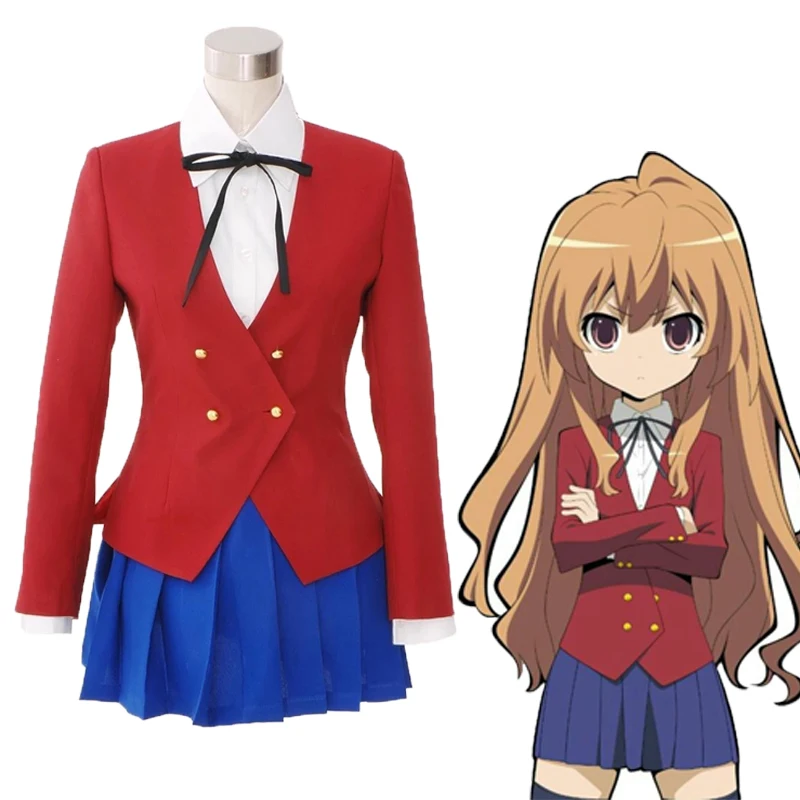 Японское аниме Dragon X Tiger Toradora Aisaka Taiga косплей школьная форма костюм большой размер