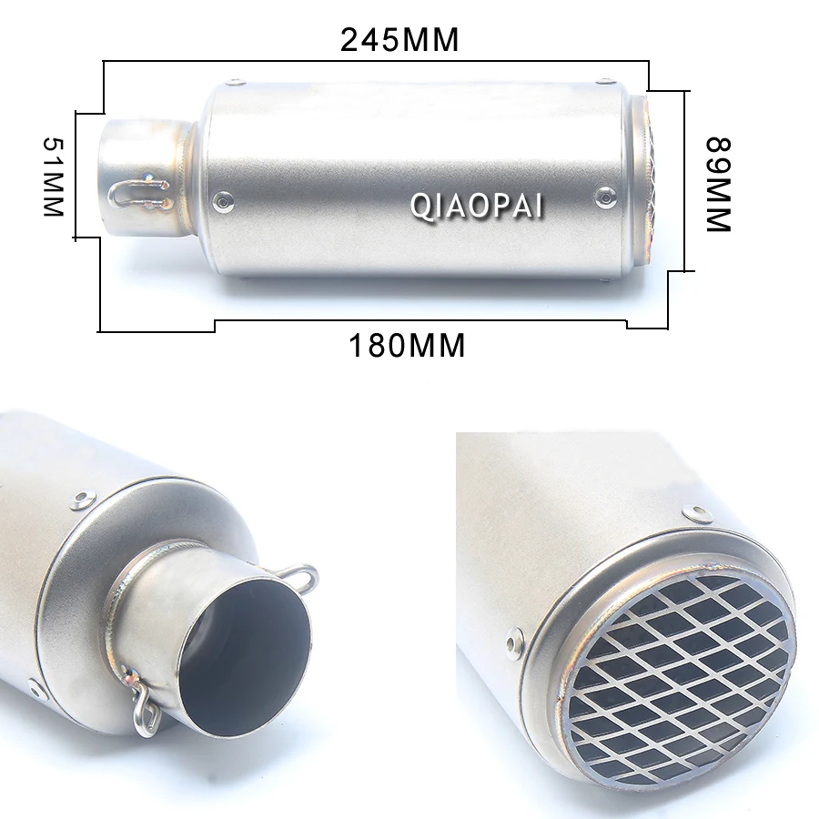 Универсальная мотоциклетная выхлопная труба 51 мм 60 Модифицированная без