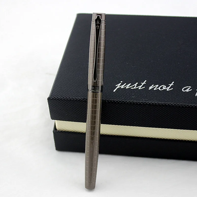 Роскошная классическая металлическая серая решетчатая ручка 0 5 мм перо стальные