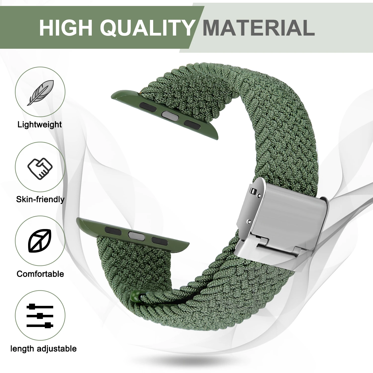 Sport Solo Loop Strap for Apple Watch 6 Band 44mm 40mm - Nylon Wristband Bracelet - Adjustable Braided Watchband - Accessories image 2
