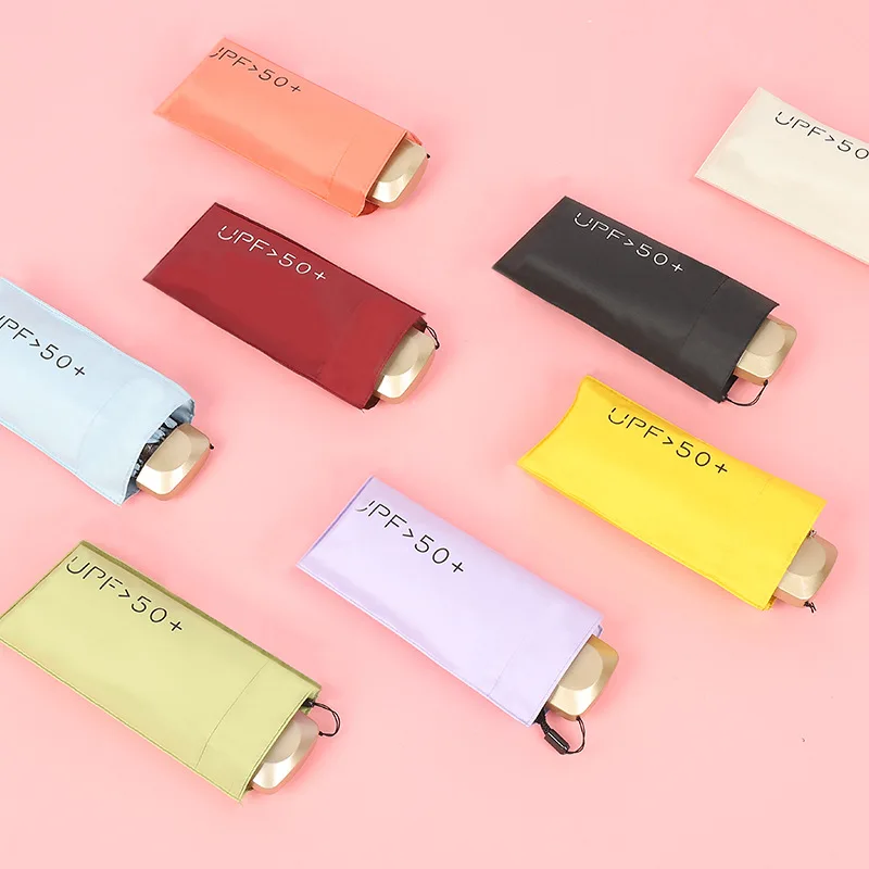 Легкий мини складной зонт от дождя для женщин и подарков мужской модный