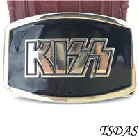 Модная пряжка для ремня KISS подходит для ремня шириной 4 см, металлическая пряжка для ремня из цинкового сплава с черным покрытием - Цвет: 1