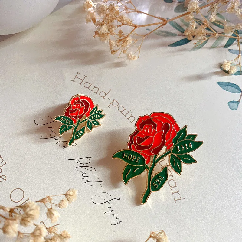 

New Elegant Enamel Red Peony Flower Brooch Pin Palace Bouquet Corsage For Women Bride Wedding Jewelry Gift Accessories For Lover