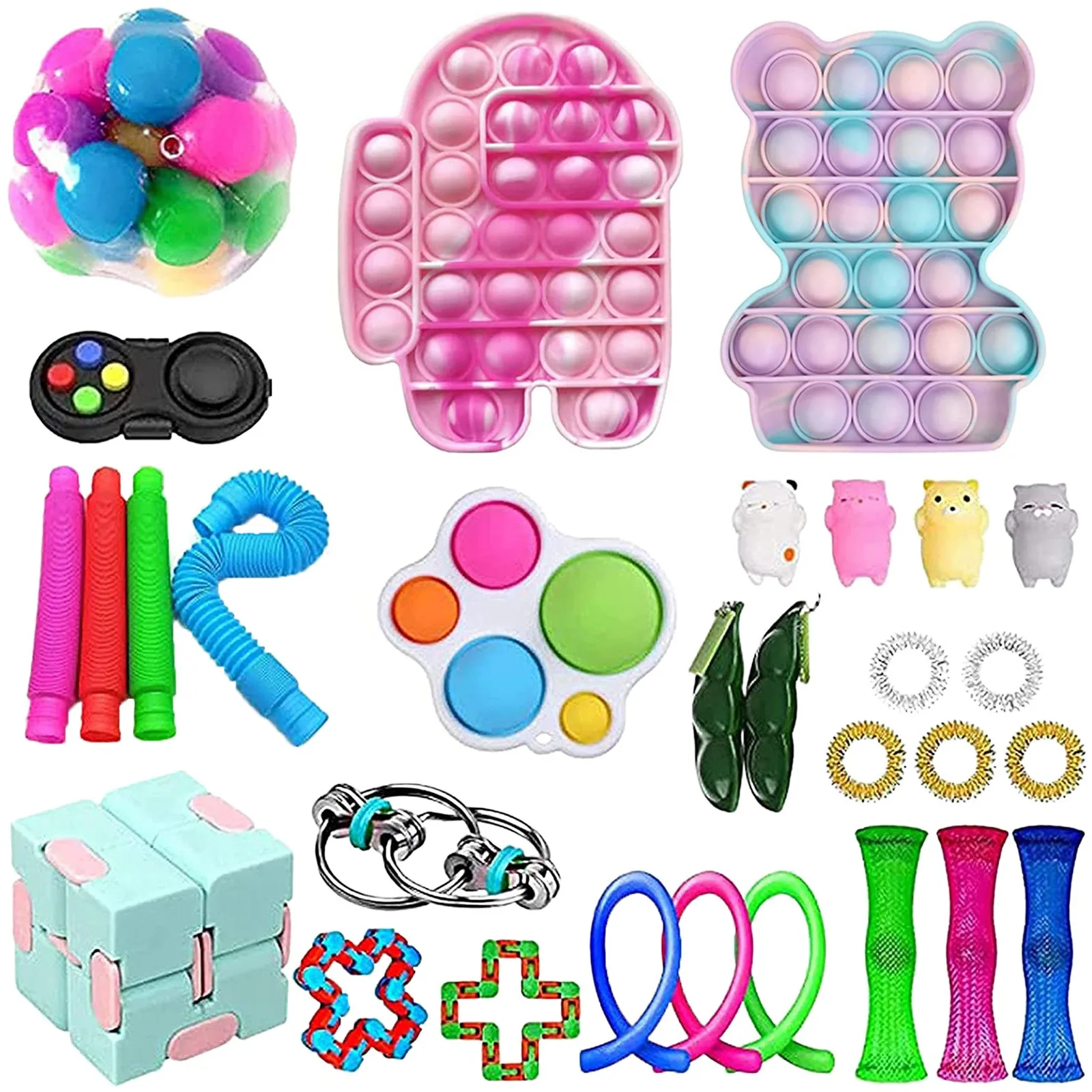 

fidget toys Package Sensory Toy Simple Rope Anti-stress Set Vent Decompression Toy Autismtong Relieve Anxiety Kids Adult Gifts