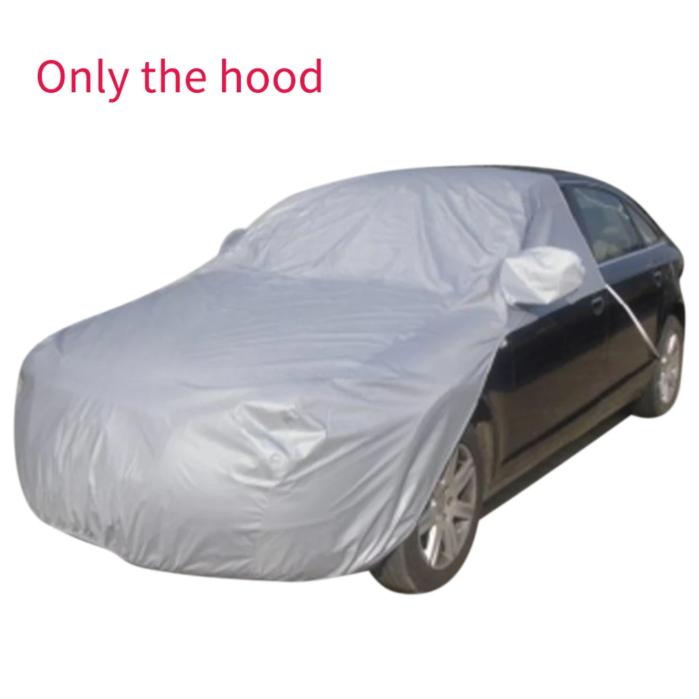 

Rain Snow Exterior Front Half Protector Sun Shade Universal Sedan Windshield Dustproof Car Cover Indoor Outdoor Engine Hood