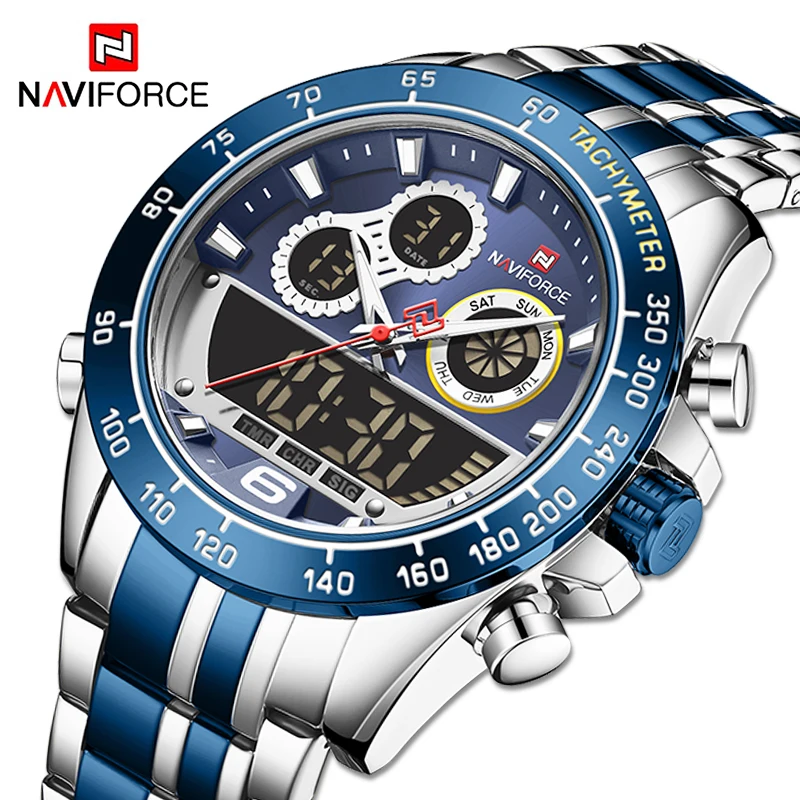 Часы наручные NAVIFORCE Мужские кварцевые в стиле милитари роскошные спортивные